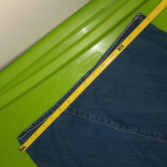 Levi's Engineered asymmetrical diagonal cut denim a-line knee length jeans skirt - Picture 8 of 12